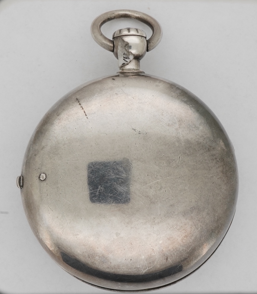 A late George III silver pair cased single fusee lever keywind patent pocket watch with alarm, by Viner, Royal Exchange & New Bond Street, London
